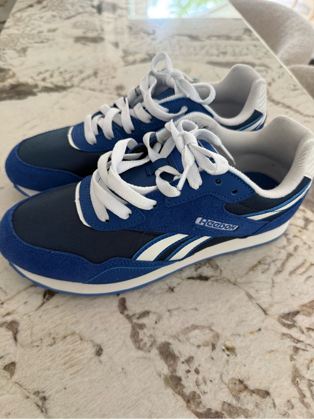 Reebok Kids Navy Blue & White Retro Runner Sneakers